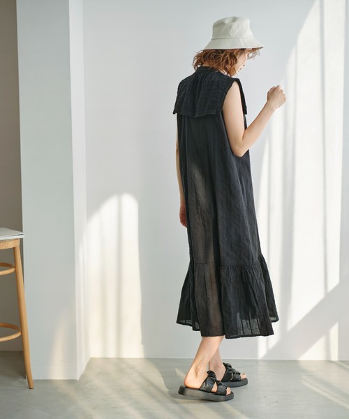 GeeRA(ジーラ)の「コットンセーラーカラーワンピース(ワンピース・レディース・ブラック/キャメル・MEDIUM/LARGE/X-LARGE)」の8枚目の写真