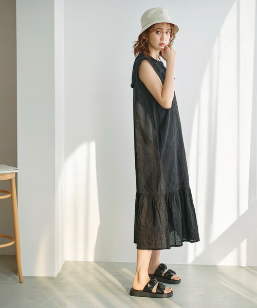 GeeRA(ジーラ)の「コットンセーラーカラーワンピース(ワンピース・レディース・ブラック/キャメル・MEDIUM/LARGE/X-LARGE)」の6枚目の写真
