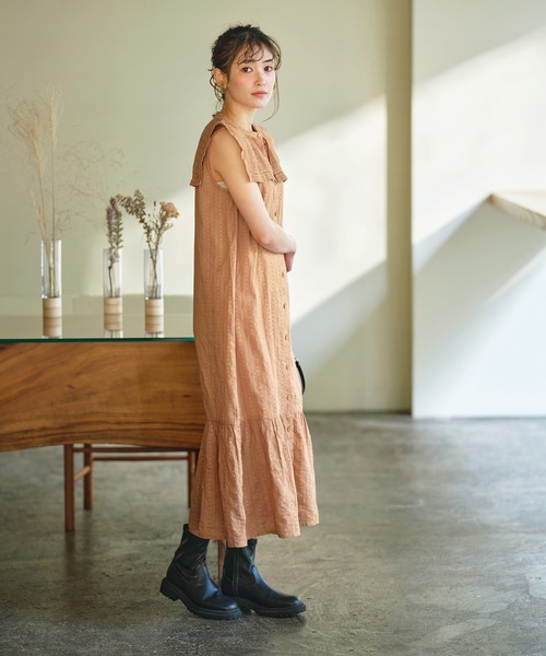 GeeRA(ジーラ)の「コットンセーラーカラーワンピース(ワンピース・レディース・ブラック/キャメル・MEDIUM/LARGE/X-LARGE)」の12枚目の写真
