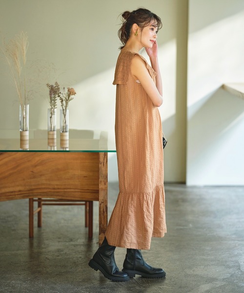 GeeRA(ジーラ)の「コットンセーラーカラーワンピース(ワンピース・レディース・ブラック/キャメル・MEDIUM/LARGE/X-LARGE)」の13枚目の写真