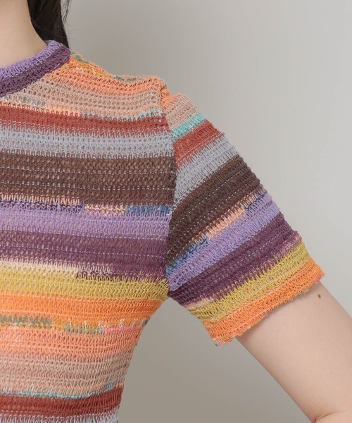 ALAND（エーランド）の「3.3Field Trip／ボーダークロップY 2295121（Tシャツ/カットソー・レディース・グリーン/オレンジ・FREE）」の13枚目の写真