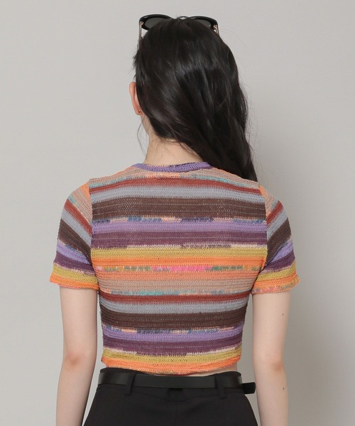 ALAND（エーランド）の「3.3Field Trip／ボーダークロップY 2295121（Tシャツ/カットソー・レディース・グリーン/オレンジ・FREE）」の10枚目の写真