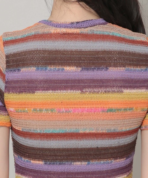 ALAND（エーランド）の「3.3Field Trip／ボーダークロップY 2295121（Tシャツ/カットソー・レディース・グリーン/オレンジ・FREE）」の11枚目の写真