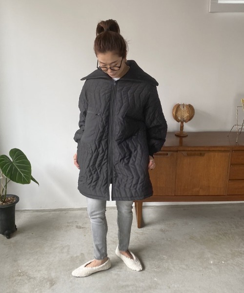 DONOBAN（ドノバン）の「キルティングライナージャケット（その他アウター・レディース・ブラック/アイボリー・F）」の13枚目の写真