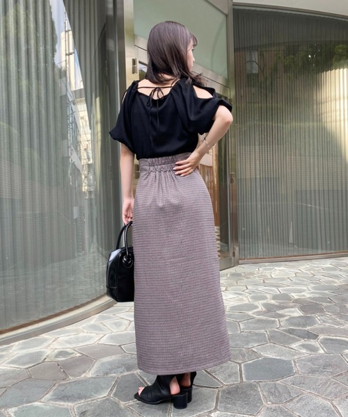 one after another NICE CLAUP（ワンアフターアナザーナイスクラップ）の「着回し優秀　バルーンテレコトップス（Tシャツ/カットソー・レディース・ブラック/ブラウン/オフホワイト/モカ・FREE）」の20枚目の写真