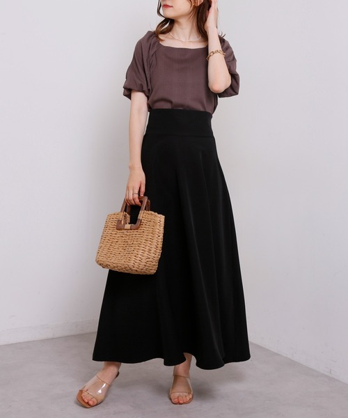 one after another NICE CLAUP（ワンアフターアナザーナイスクラップ）の「着回し優秀　バルーンテレコトップス（Tシャツ/カットソー・レディース・ブラック/ブラウン/オフホワイト/モカ・FREE）」の7枚目の写真