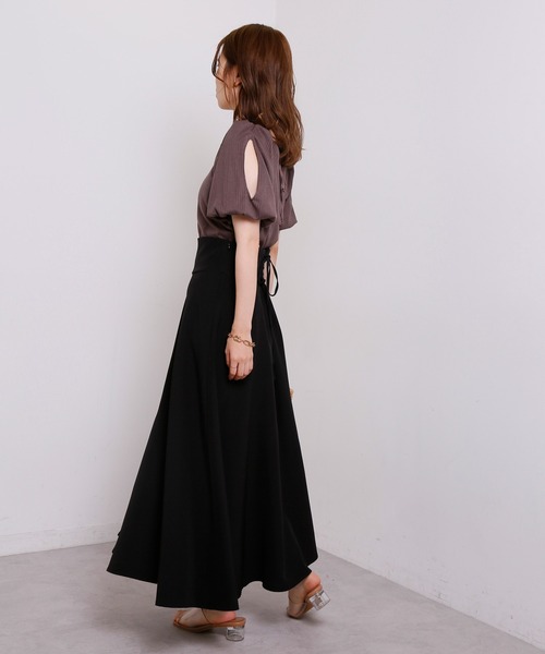 one after another NICE CLAUP（ワンアフターアナザーナイスクラップ）の「着回し優秀　バルーンテレコトップス（Tシャツ/カットソー・レディース・ブラック/ブラウン/オフホワイト/モカ・FREE）」の17枚目の写真