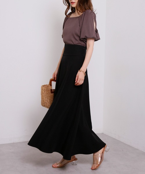 one after another NICE CLAUP（ワンアフターアナザーナイスクラップ）の「着回し優秀　バルーンテレコトップス（Tシャツ/カットソー・レディース・ブラック/ブラウン/オフホワイト/モカ・FREE）」の10枚目の写真