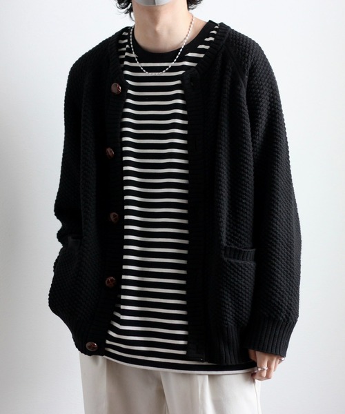 y/m by れぽすけ（イムバイレポスケ）の「ソフトタッチルーズベーシックロンT（Tシャツ/カットソー・メンズ・ブラック/ブルー/ネイビー・MEDIUM/LARGE）」の5枚目の写真