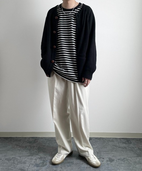 y/m by れぽすけ（イムバイレポスケ）の「ソフトタッチルーズベーシックロンT（Tシャツ/カットソー・メンズ・ブラック/ブルー/ネイビー・MEDIUM/LARGE）」の20枚目の写真