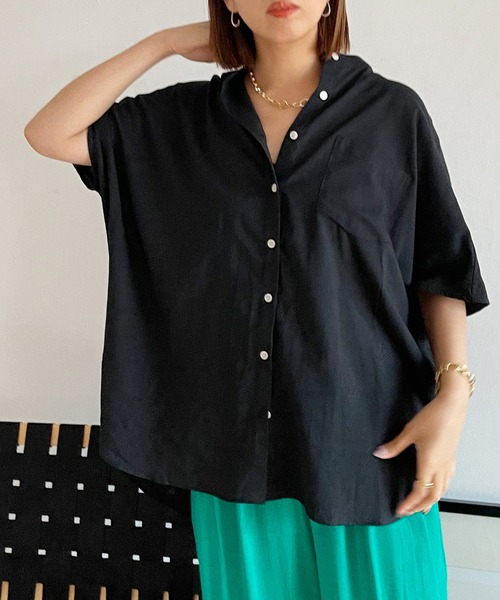 Shelly island（シェリーアイランド）の「バックギャザービッグシャツ（シャツ/ブラウス・レディース・ホワイト・FREE/M）」の12枚目の写真