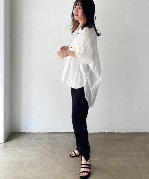 Shelly island（シェリーアイランド）の「バックギャザービッグシャツ（シャツ/ブラウス・レディース・ホワイト・FREE/M）」の5枚目の写真