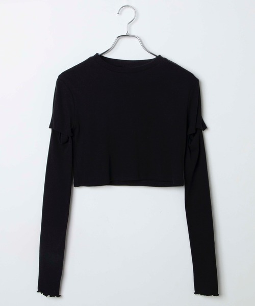 WEGO（ウィゴー）の「WEGO/【2点セット】アームウォーマー付リブT（Tシャツ/カットソー・レディース・ブラック/グリーン系その他・FREE）」の12枚目の写真