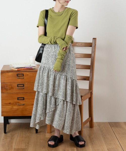 WEGO（ウィゴー）の「WEGO/【2点セット】アームウォーマー付リブT（Tシャツ/カットソー・レディース・ブラック/グリーン系その他・FREE）」の7枚目の写真