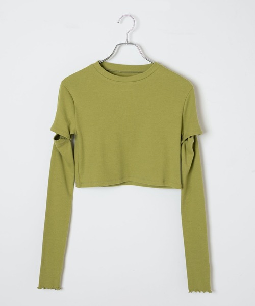 WEGO（ウィゴー）の「WEGO/【2点セット】アームウォーマー付リブT（Tシャツ/カットソー・レディース・ブラック/グリーン系その他・FREE）」の13枚目の写真