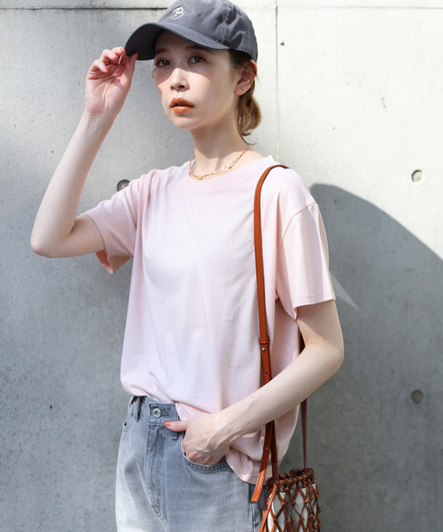 SLOBE IENA(スローブイエナ)の「SLOBEベーシックTシャツM(Tシャツ/カットソー・レディース・ブラウン/カーキ/イエロー/グリーン/グレー系その他/ピンク系その他・FREE)」の6枚目の写真