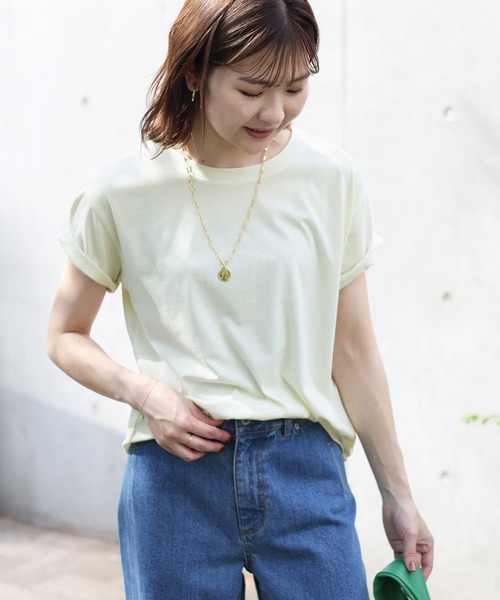 SLOBE IENA(スローブイエナ)の「SLOBEベーシックTシャツM(Tシャツ/カットソー・レディース・ブラウン/カーキ/イエロー/グリーン/グレー系その他/ピンク系その他・FREE)」の20枚目の写真