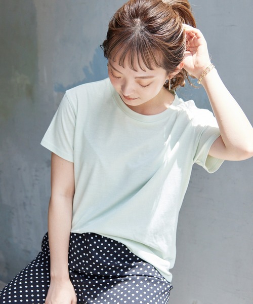 SLOBE IENA(スローブイエナ)の「SLOBEベーシックTシャツM(Tシャツ/カットソー・レディース・ブラウン/カーキ/イエロー/グリーン/グレー系その他/ピンク系その他・FREE)」の9枚目の写真