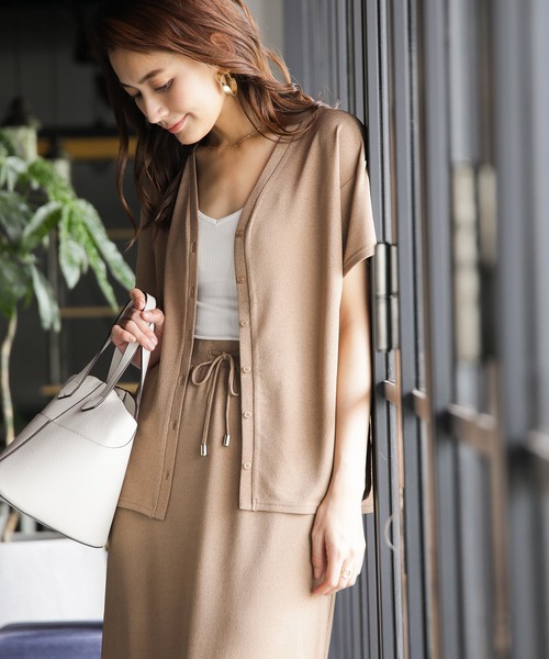 ENNEA(エンネア)の「【洗濯機で洗える♪】リネンライク・ミラノリブニットロングスカート(スカート・レディース・ベージュ/モカ/ライトベージュ・M)」の9枚目の写真