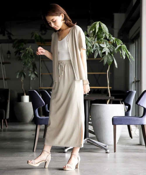 ENNEA(エンネア)の「【洗濯機で洗える♪】リネンライク・ミラノリブニットロングスカート(スカート・レディース・ベージュ/モカ/ライトベージュ・M)」の16枚目の写真