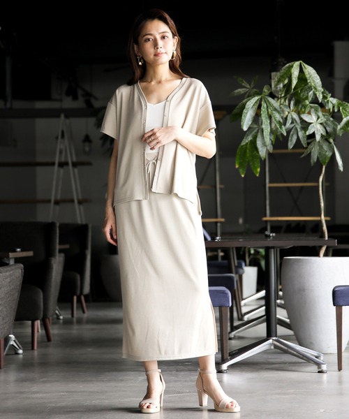 ENNEA(エンネア)の「【洗濯機で洗える♪】リネンライク・ミラノリブニットロングスカート(スカート・レディース・ベージュ/モカ/ライトベージュ・M)」の17枚目の写真