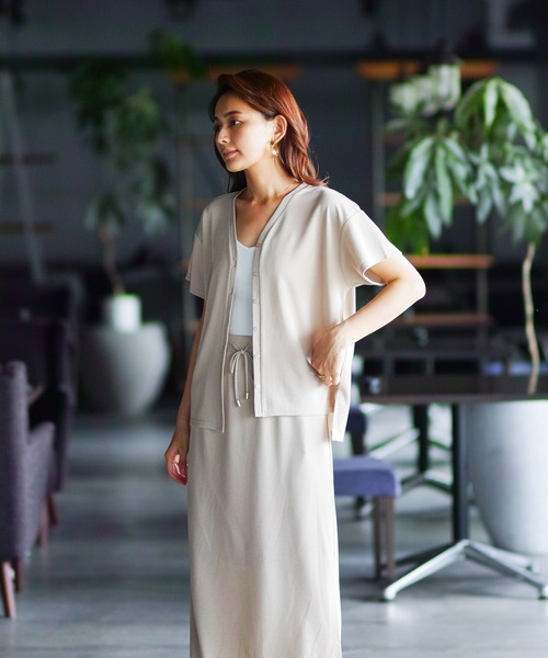 ENNEA(エンネア)の「【洗濯機で洗える♪】リネンライク・ミラノリブニットロングスカート(スカート・レディース・ベージュ/モカ/ライトベージュ・M)」の12枚目の写真