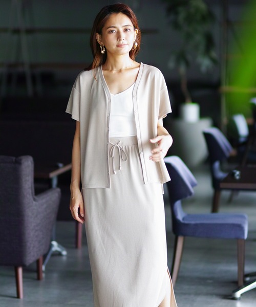 ENNEA(エンネア)の「【洗濯機で洗える♪】リネンライク・ミラノリブニットロングスカート(スカート・レディース・ベージュ/モカ/ライトベージュ・M)」の14枚目の写真