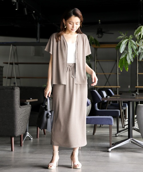 ENNEA(エンネア)の「【洗濯機で洗える♪】リネンライク・ミラノリブニットロングスカート(スカート・レディース・ベージュ/モカ/ライトベージュ・M)」の20枚目の写真