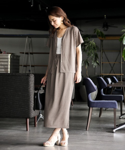 ENNEA(エンネア)の「【洗濯機で洗える♪】リネンライク・ミラノリブニットロングスカート(スカート・レディース・ベージュ/モカ/ライトベージュ・M)」の22枚目の写真