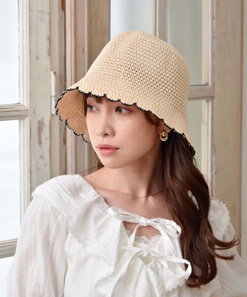casita(RETRO GIRL)（カシータ）の「配色バケットハット（ハット・レディース・ブラウン/オフホワイト/ブラック・ONE SIZE）」の4枚目の写真