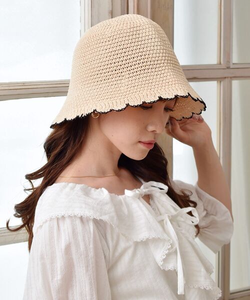 casita(RETRO GIRL)（カシータ）の「配色バケットハット（ハット・レディース・ブラウン/オフホワイト/ブラック・ONE SIZE）」の5枚目の写真