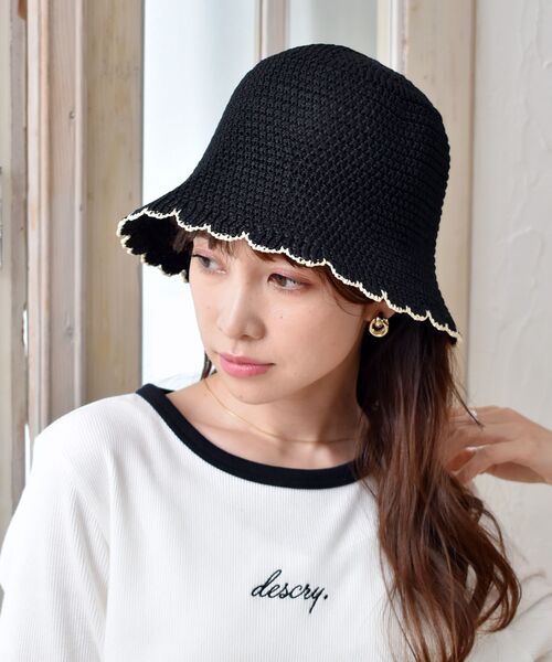 casita(RETRO GIRL)（カシータ）の「配色バケットハット（ハット・レディース・ブラウン/オフホワイト/ブラック・ONE SIZE）」の7枚目の写真