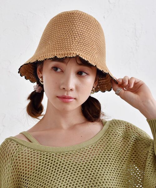 casita(RETRO GIRL)（カシータ）の「配色バケットハット（ハット・レディース・ブラウン/オフホワイト/ブラック・ONE SIZE）」の10枚目の写真