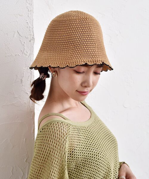 casita(RETRO GIRL)（カシータ）の「配色バケットハット（ハット・レディース・ブラウン/オフホワイト/ブラック・ONE SIZE）」の11枚目の写真