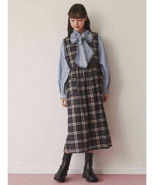 merry jenny（メリージェニー）の「チェックハートポケットワンピース