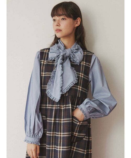 merry jenny（メリージェニー）の「チェックハートポケットワンピース（ワンピース・レディース・ベージュ/ネイビー/ブラウン・FREE）」の8枚目の写真