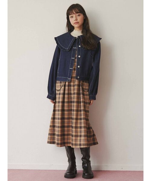 merry jenny（メリージェニー）の「チェックハートポケットワンピース（ワンピース・レディース・ベージュ/ネイビー/ブラウン・FREE）」の12枚目の写真