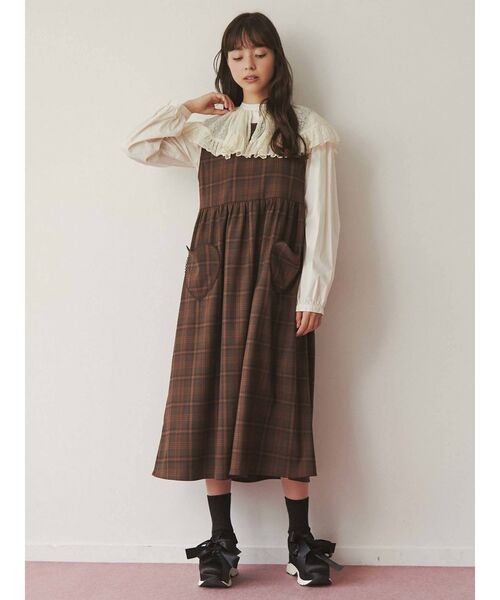 merry jenny（メリージェニー）の「チェックハートポケットワンピース（ワンピース・レディース・ベージュ/ネイビー/ブラウン・FREE）」の17枚目の写真