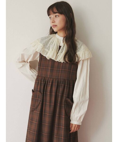 merry jenny（メリージェニー）の「チェックハートポケットワンピース（ワンピース・レディース・ベージュ/ネイビー/ブラウン・FREE）」の18枚目の写真