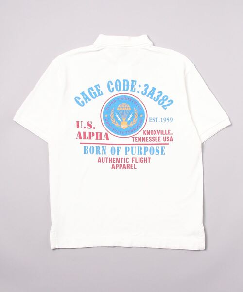 Alpha Industries(アルファインダストリーズ)の「ALPHA /アルファ MILITARY WAPPEN POLO SHIRT(ポロシャツ・メンズ・ホワイト/ブルーグレー/ブラック/ネイビー・L/XL/M)」の6枚目の写真