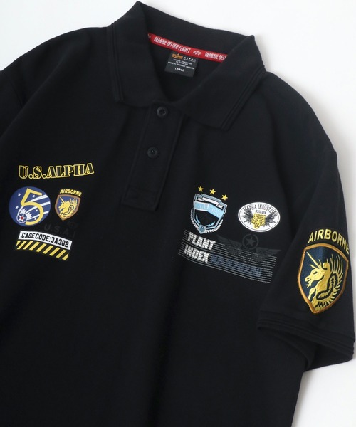 Alpha Industries(アルファインダストリーズ)の「ALPHA /アルファ MILITARY WAPPEN POLO SHIRT(ポロシャツ・メンズ・ホワイト/ブルーグレー/ブラック/ネイビー・L/XL/M)」の2枚目の写真