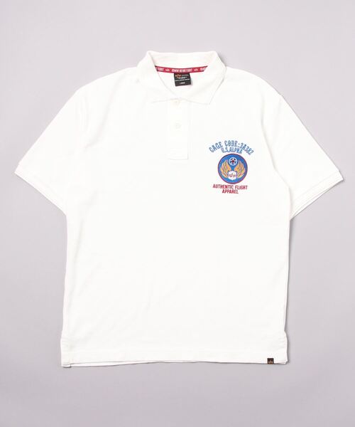 Alpha Industries(アルファインダストリーズ)の「ALPHA /アルファ MILITARY WAPPEN POLO SHIRT(ポロシャツ・メンズ・ホワイト/ブルーグレー/ブラック/ネイビー・L/XL/M)」の5枚目の写真