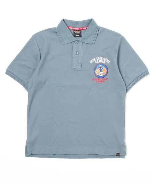 Alpha Industries(アルファインダストリーズ)の「ALPHA /アルファ MILITARY WAPPEN POLO SHIRT(ポロシャツ・メンズ・ホワイト/ブルーグレー/ブラック/ネイビー・L/XL/M)」の9枚目の写真