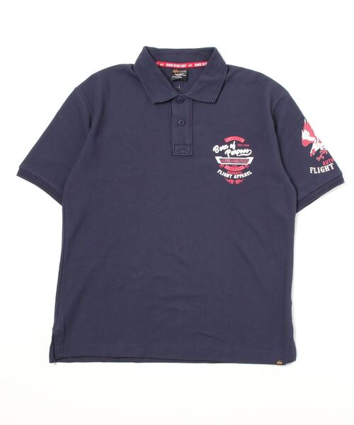 Alpha Industries(アルファインダストリーズ)の「ALPHA /アルファ MILITARY WAPPEN POLO SHIRT(ポロシャツ・メンズ・ホワイト/ブルーグレー/ブラック/ネイビー・L/XL/M)」の8枚目の写真