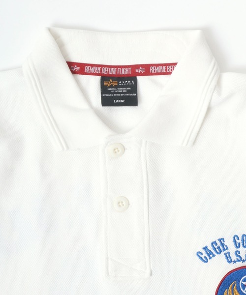 Alpha Industries(アルファインダストリーズ)の「ALPHA /アルファ MILITARY WAPPEN POLO SHIRT(ポロシャツ・メンズ・ホワイト/ブルーグレー/ブラック/ネイビー・L/XL/M)」の20枚目の写真