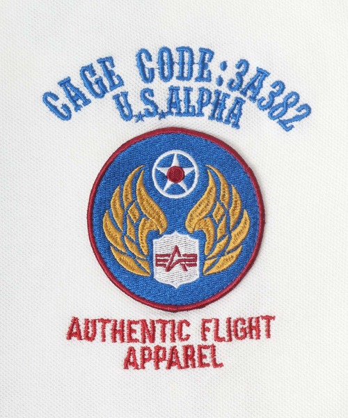 Alpha Industries(アルファインダストリーズ)の「ALPHA /アルファ MILITARY WAPPEN POLO SHIRT(ポロシャツ・メンズ・ホワイト/ブルーグレー/ブラック/ネイビー・L/XL/M)」の16枚目の写真