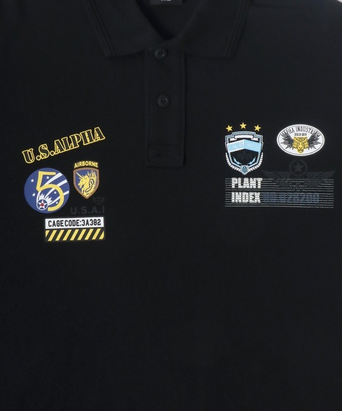 Alpha Industries(アルファインダストリーズ)の「ALPHA /アルファ MILITARY WAPPEN POLO SHIRT(ポロシャツ・メンズ・ホワイト/ブルーグレー/ブラック/ネイビー・L/XL/M)」の13枚目の写真