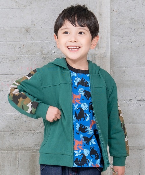 RAGMART（ラグマート）の「ジップアップパーカー（パーカー・キッズ・ネイビー/グリーン・90cm/80ｃｍ/95cm）」の2枚目の写真