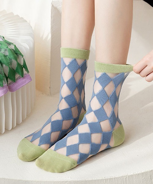 fumika uchida アーガイルソックス FUMIKA_UCHIDA/SHETLAND LONG SOCKS(IVORY)