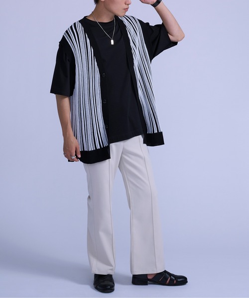 Ellno Loset(エルノロゼット)の「ストライプジレベスト(ベスト・メンズ・ブラック/ロイヤルブルー・MEDIUM/LARGE)」の8枚目の写真